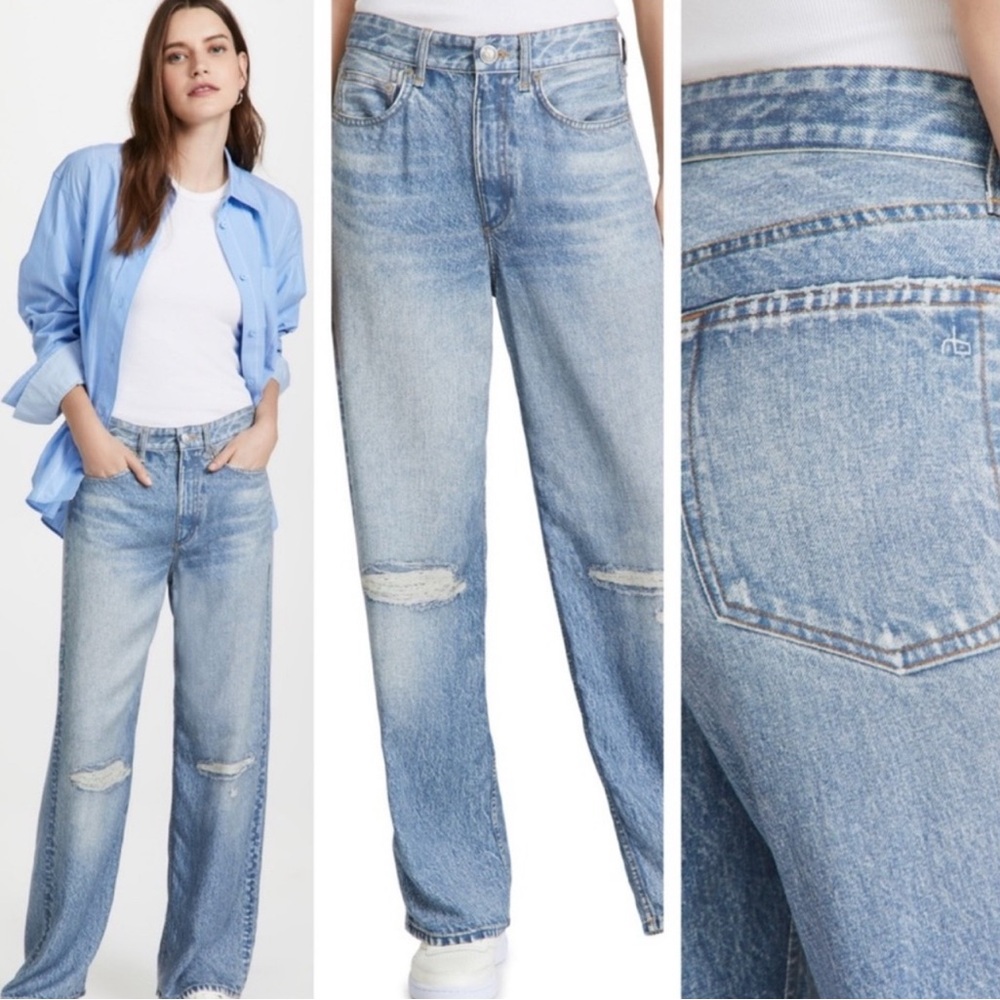 rag & bone Liquid Miramar Wide Leg Jeans 32